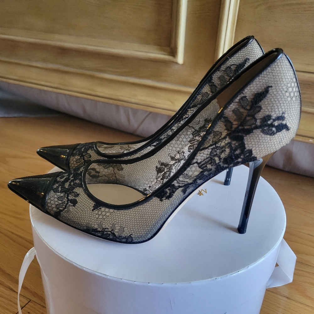 Jimmy Choo Black Lace Pumps